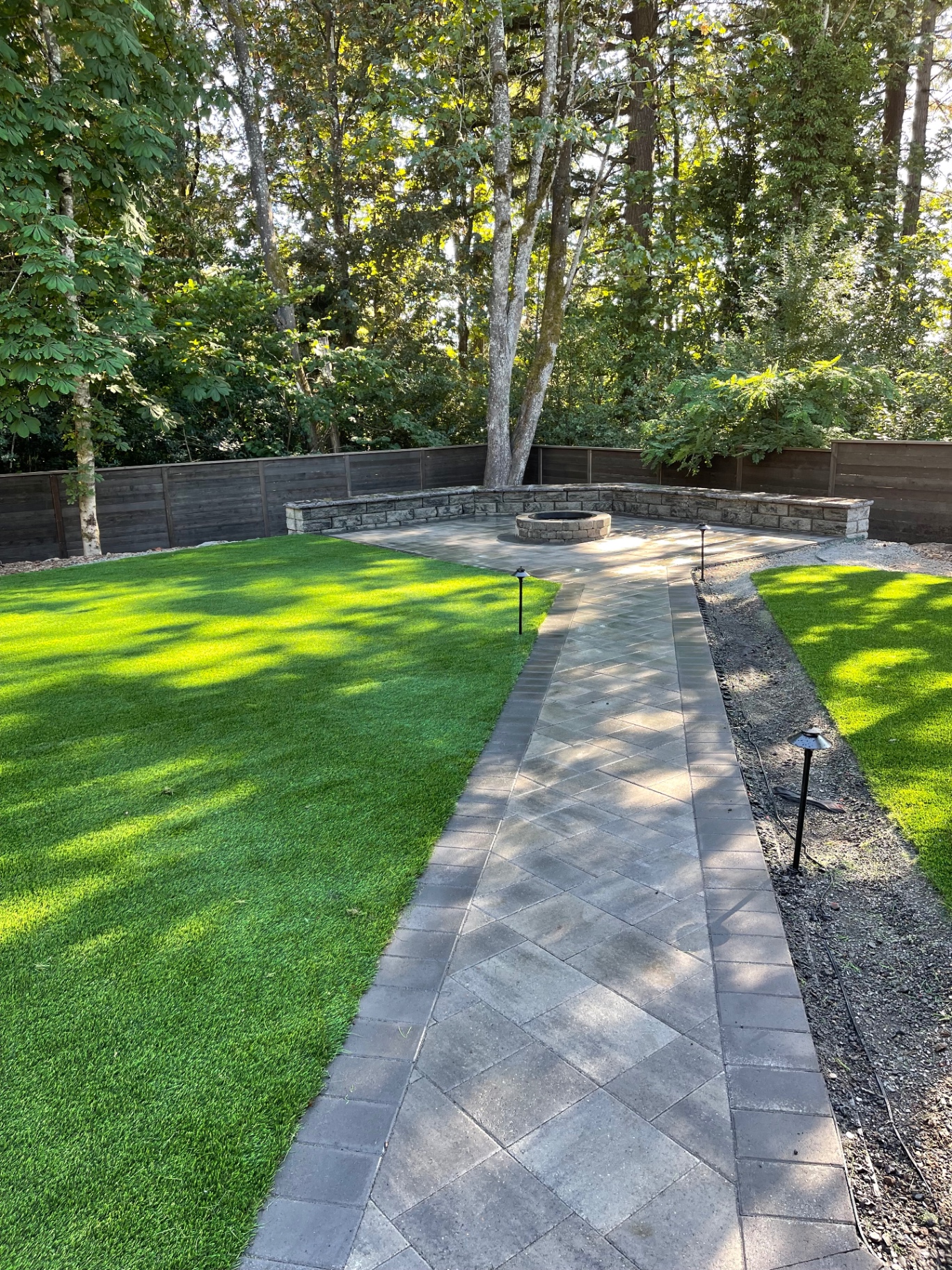 Lush green professionally landscaped lawn